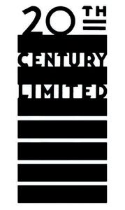 the 20th century limited logo is shown in black and white, as well as an image of