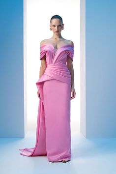 Nour Fathallah 607 Low Cut, Cute Dresses, Long Dress, Satin, Short Sleeves, Dresses