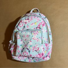 Durable Backpack With Cherry Blossom Print And Pink Interior. There’s One Exterior Pocket, And One Interior Pocket. Never Used. Cute Blue Bag For Spring, Casual Pink Backpack For Spring, Cute Bags For Students In Spring, Trendy Multicolor Backpack For Spring, Cute School Bags For Spring, Cute Spring Backpack For Daily Use, Trendy Multicolor Spring Backpack, Spring Casual Student Backpack, Casual Student Backpack For Spring