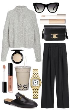 Wide Black Pants, Chunky Mules, Loafers Chunky, Smart Casual Work Outfit, Work Fits, Business Style, Pinterest Outfits, Beauty Clothes, Fall Winter Style