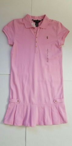 NWT Polo Ralph Lauren GIRLS  CARMAL PINK DRESS XL(16)  SIZE:XL(16) Guaranteed 100% Authentic Merchandise purchased in the United States 98% Cotton/2%ELASTANE     * Armpit to Armpit:17"     *  Length Back:32.25"       (bottom of collar to hem)                                                                       Return We accept returns, if for any reason you are not satisfied with your purchase, please let us know and we'll be happy to help you. Item must be in the same condition, unworn, unwash Pink Cotton School Dress, Pink Cotton Dress For School, Preppy Pink Dress For Spring, Fitted Pink Dress For School, Preppy Pink Spring Dress, Preppy Pink School Dress, Pink Preppy Cotton Dress, Ralph Lauren Short Sleeve Cotton Dresses, Ralph Lauren Cotton Short Sleeve Dresses