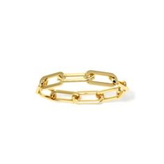 a gold chain ring on a white background