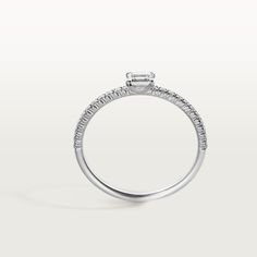 CRB4225700 - Etincelle de Cartier ring - White gold, diamonds - Cartier Cartier Earrings, Cartier Necklace, Emerald Cut Diamonds, Cartier Ring, Ring Ring, High Jewelry, White Ring, Designer Jewelry, Brilliant Cut Diamond