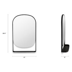 an image of a mirror on the wall with measurements for it and how to measure it