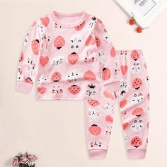 Cartoon Pattern Intimates Sets for Toddler Girl - PrettyKid Dinosaur Pajamas, Father Son, Cartoon Pattern, Father And Son, Pink Girl, Fabric Cotton, Season Spring, Lowest Price, Toddler Girl