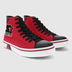 Step up your game with these retro-inspired high-top sneakers. The classic canvas uppers are paired with a durable rubber toe to keep your feet relaxed and to give a stylish nod to our athletic roots. The old-school stitching and bold color blocks give nostalgic vibes and elevated style to any casual look; pair those details with the iconic Starter logo, and you’ll be at peak performance any day of the week. But looking great is only part of the game; these men’s shoes go the extra mile in comfo Urban High-top Sneakers With Rubber Toe Cap For Sports, Urban High-top Sneakers With Rubber Toe Cap, Sporty High-top Basketball Shoes With Rubber Heel Cap, Red Mid-top Canvas Shoes For Streetwear, Red High-top Custom Sneakers Fade-resistant, Sporty Custom High-top Sneakers With Rubber Toe Cap, High-top Skate Shoes With Red Sole, Red High-top Canvas Shoes For Streetwear, Cotton High-top Sneakers With Rubber Toe Cap For Streetwear