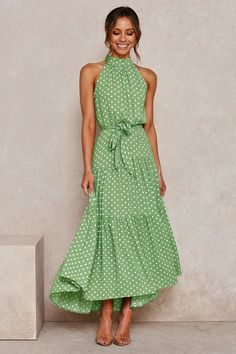 REHNE DRESS Sleeveless Floral print/Polka Dot pattern Mid-Calf Material - cotton/polyester SIZE BUST WAIST SKIRT LENGTH S cm 97 64 128 inches 38.2 25.2 50.4 M cm 102 68 129 inches 40.2 26.8 50.8 L cm 107 74 130 inches 42.1 29.1 51.2 XL cm 112 80 131 inches 44.1 31.5 51.6 CARE INSTRUCTIONS: Don't Bleach, Don't dry clean, Don't iron, for better washing results use hand-wash in water temperature 30°.THANK YOU for visiting our shop! We hope to offer you an amazing experience with unique, statement d Vacation 2024, Dots Clothing, Boho Floral Maxi Dress, Long Halter Dress, Polka Dots Outfit, Fitted Maxi Dress, Off Shoulder Fashion, Women Halter, Halter Maxi Dresses