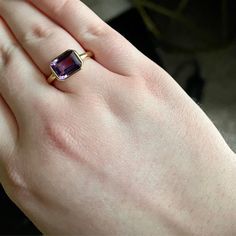 14k Gold Amethyst Ring, Natural Amethyst Ring, Emerald Cut Amethyst Ring, East West Emerald Cut Ring, February Birthstone - Etsy Rectangular Amethyst Ring For Gift, Classic Octagon Amethyst Ring As A Gift, Classic Octagon Amethyst Ring As Gift, Classic Octagon Amethyst Ring For Gift, Classic Amethyst Ring For Gift, Modern Emerald Cut Amethyst Ring Gift, Classic Emerald Cut Birthstone Gemstones, Modern Emerald-cut Amethyst Ring Gift, Classic Amethyst Ring With Rectangular Stone