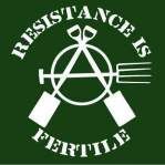 the logo for resistance is fertite, with two crossed arms and an ax