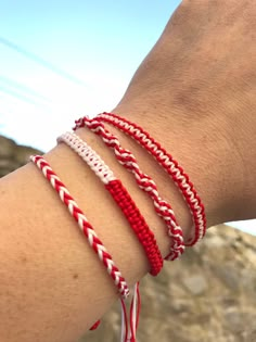 Set of 4 PCS, Turkey Flag Bracelet, Macrame Braided Bracelet, Red White Bracelet, Red Macrame Bracelet, Friendship Bracelet Set, Handmade Make yourself or your loved ones happy with this beautiful braided Red snd White bracelet. Color: Red and White Size: One size fits all. ( message me for custom size) :) Material: String This offer includes 4 bracelets, as shown in the pictures. Fineonejewelry Main Page https://www.etsy.com/shop/fineonejewelry ❤ Thanks for visiting and hope you enjoy shopping Red And White Friendship Bracelet, One Color Bracelet, Friendship Bracelet Set, Red Macrame Bracelet Jewelry, Red Braided Jewelry As A Gift, Red Braided Jewelry For Gifts, White Braided Bracelet For Friendship, Red Braided Jewelry Perfect As A Gift, White Braided Friendship Bracelet