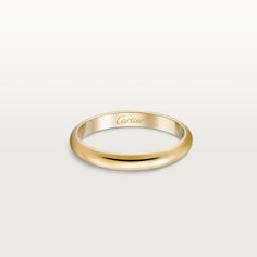 Cartier - 1895 wedding band - Ring Gold - 1895 wedding band, width 2.5 mm, yellow gold (750/1000) (for size 52). Please note that the carat weight, number of stones and product dimensions will vary based on the size of the creation you order. For detailed information please contact us. Wedding Band Width, Cartier 1895, Trinity Bracelet, Trinity Necklace, Gold Wedding Bands, Cartier Earrings, Trinity Ring, Wedding Band Engraving, Gold Band Ring