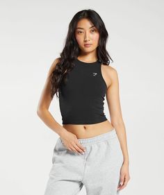 Gymshark Essential Cotton Midi Tank - Black | Gymshark Outfit Closet, Athletic Dresses, Cute Nike Outfits, Gym Shark, Gym Shirt, Cute Nike, Clothes Wishlist, Gym Style, Shark Tank