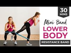 two women doing exercises with resistance bands