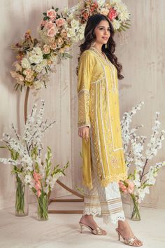 Sun Kissed | Pakistani Designer Outfit | Sarosh Salman Yellow Bamboo, Eid Outfit, Salwar Kamiz, Party Wear Indian Dresses, Modest Wear, Pakistani Designers, Pakistani Dress Design, Designs For Dresses, Designer Dresses Indian