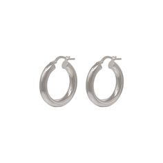 Sterling silver Dimensions25mm Classic Hypoallergenic Sterling Silver Earrings, Classic Silver Rounded Jewelry, Classic Rounded Silver Jewelry, Sterling Silver Small Hoop Single Earring, Everyday Rounded Earrings With Polished Finish, Everyday Polished Rounded Earrings, Everyday Rounded Polished Earrings, Classic Small Hoop Sterling Silver Earrings, Everyday Nickel-free Silver Clip-on Earrings