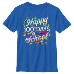 Let your imagination run wild with the magic of Crayola! You can always count on Crayola to bring quality and fun to all your art projects, and now you can show your appreciation for the brand with vibrant officially licensed apparel for children and adults alike! This Boys' Crayola Happy 100 Days of School Graphic T-Shirt features the message: "Happy 100 Days of School" colored with green, yellow, pink, and orange crayons across the front. Boys Graphic Tee, Graphic Tee Design, Big Clothes, Kids Clothes Boys, Boy Tees, School Colors, Top Graphic Tees, 100 Days Of School, 100th Day