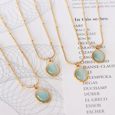 Surprise the person you love with the perfect gift! Perfect for birthdays, anniversaries, or as a "just because" gift for that special person in your life. Delicate Jewellery, Blue Opal Necklace, Sell Jewelry, Opal Pendant Necklace, Cats Eye Stone, Aquamarine Pendant, Stone Beaded Necklace, Aquamarine Stone, Trendy Necklaces