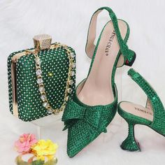 Italian Design Shoes And Bag Luxury Crystal Sandals Heel 7.5 CM Women Party Set | eBay Trendy Green Heels For Party, Green Heels For Summer Events, Green Summer Event Heels, Chic Green Heels For Events, Glamorous Green Heels For Evening, Green High Heel Evening Heels, Green High Heels For Evening, Luxury Summer Heels For Shopping, Elegant Green Heels For Party