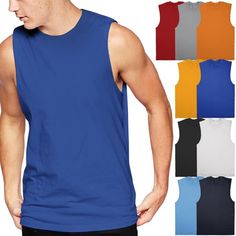 Mens Athletic Sleeveless Tee Muscle Tank Top. Lightweight, breathable, and natural. The perfect combination for all active and casual activities. All tees are pre-shrunk to minimize any shrinkage during wash. Only double-needle stitching used on all hems. Reinforced button stitching for long term use. Size: S.  Color: Blue.  Gender: male.  Age Group: adult. Casual Sleeveless Moisture-wicking T-shirt, Breathable Sleeveless Summer Muscle Tee, Blue Summer Gym T-shirt, Sleeveless Cotton Sports Top, Casual Moisture-wicking Tank Top, Basic Sleeveless Moisture-wicking Top, Casual Moisture-wicking Sleeveless Muscle Tee, Casual Blue Sports Vest, Cotton Sleeveless Muscle Tee For Sports