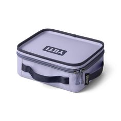 a white and blue lunch box with the word ikea on it's side