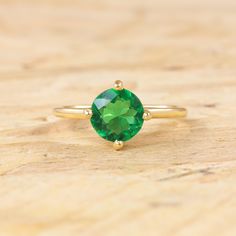 AAA Round Emerald Emerald wedding ring for women, Minimalist ring, Anniversary gift, Statement ring, Engagement ring, Purpose ring, Promise ring, Gift for her. Gemstone - Lab Crown Emerald    Material - 925 Sterling silver, Gold filled Style - Minimalist  Stone shape - Round  Ring Weight - 1.73 G Stone Size - 7 MM Approx  Shipping service - Free world wide shipping service  Handmade item If you want more ring matching this ring then you can visit our shop now just click the link visit now - https://www.etsy.com/shop/ArtisticGoodsJewelry?ref=seller-platform-mcnav Thanks for visit our store Crown Emerald, Round Emerald Ring, Emerald Gold Ring, Emerald Wedding Rings, Wedding Ring For Women, Ring Matching, Emerald Wedding, Promise Ring Gift, May Birthstone