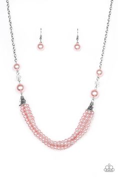 Oversized pink pearls and crystal-like beads give way to layers of beaded pearl strands below the collar for a timeless look. Features an adjustable clasp closure. Sold as one individual necklace. Includes one pair of matching earrings. P2RE-PKXX-169XX Paparazzi Accessories Jewelry, Pink Pearl Necklace, Easy Jewelry, Pink Pearls, Bling Necklace, Pink Necklace, Paparazzi Accessories, Pearl Strands, Paparazzi Jewelry