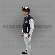 Stay comfortable and stylish with the Home Grown Hustler varsity set. This set includes a varsity jacket and matching jogger pants, both made from a soft and stretchy fabric. The relaxed fit allows for maximum mobility, while the bold logo adds a touch of flair. Whether you're running errands, meeting up with friends, or just lounging at home, this varsity set is a perfect choice. Plus, it's easy to care for – just toss it in the wash and it's good as new. Available in sizes S-XXXL, this varsity White Letter Print Joggers For Sports, White Sporty Joggers With Letter Print, Sporty White Joggers With Letter Print, White Cotton Varsity Jacket With Baseball Collar, Athleisure Sports Varsity Jacket With Ribbed Cuffs, White Letter Print Sweatpants For Streetwear, White Sweatpants For Sports In Fall, White Hip Hop Sweatpants With Letter Print, White Cotton Tracksuit For Sports