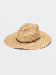 Your new beachin' bestie, this classic wide brim straw hat features an interior sweatband for added comfort, and drawcord with toggle so you can snug it up on a windy day. Featured here in natural. - Features

 - 100% Straw
 - Wide brim straw fedora hat
 - Woven straw with plaited construction, interior sweatband, and drawcord with toggle
 - Volcom woven logo clamp label on side brim
 - Sold Individually/ By Color Casual Woven Hats For Warm Weather, Casual Woven Sun Hat For Warm Weather, Casual Woven Straw Hat With Curved Brim, Casual Straw Hat For Warm Weather Travel, Casual Woven Straw Hat For Warm Weather, Casual Woven Fedora Sun Hat, Casual Straw Hat For Beach Season Travel, Casual Straw Hat For Beach Travel, Casual Straw Hat For Warm Weather Outdoor