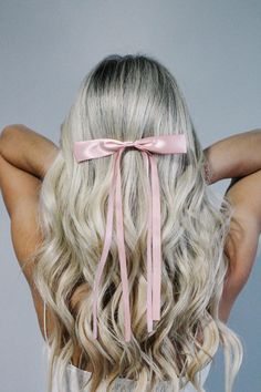 Add a touch of playfulness to any hairstyle with our Simply Sweet Hair Bow Clip. Made from luxurious satin silk, this long yet dainty bow clip adds the perfect pop of color. Anncy Twinkle Hair, Hair Bow Style, Katy Perry Outfits, Light Pink Bow, Pink Hair Accessories, Curled Hair, Hair Bow Clip, Pink Hair Bows, Bow Style