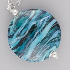 teal ARIA necklace Elegant Turquoise Necklace With Large Pendant, Teal Accessories, Teal And Silver, Lampwork Jewelry, Shades Of Teal, Jewelry Bags, Fine Silver, Stripes Design, Sterling Silver Chains