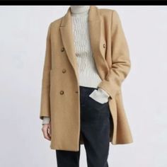 Camel Colored Coat With Buttons. Classic Brown Zara Outerwear, Beige Pea Coat With Button Cuffs For Work, Beige Pea Coat With Button Closure For Fall, Beige Pea Coat With Buttons For Fall, Beige Buttoned Pea Coat For Fall, Fall Beige Pea Coat With Button Closure, Zara Brown Outerwear For Business, Zara Brown Business Outerwear, Fall Beige Pea Coat With Buttons