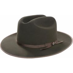 A true legend, the Open Road Royal Deluxe Hat offers a timeless blend of city style and Western tradition in a more flexible finish than our standard Open Road. Made from handsome high-quality 6X fur felt for unbeatable softness and resilience, it features a grosgrain hat band and Stetson-branded hat pin for a subtle dose of texture. The hand-sewn brown leather sweatband and satin liner provide a time-tested fit and premium comfort. The Open Road owes its name to the fact that it was originally Classic Wide Brim Solid Color Hat, Classic Wide Brim Hat In Solid Color, Classic Wide Brim Hat, Classic Top Hat For Western-themed Winter Events, Classic Solid Top Hat With Flat Crown, Classic Brown Hat With Flat Crown, Classic Fitted Top Hat For Outdoor, Classic Wide Brim Fur Felt Hat, Classic Brown Top Hat For Kentucky Derby