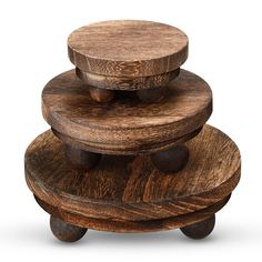 PRICES MAY VARY. Package Includes: you will receive 3 pieces of wood risers for decor in brown color, which are sufficient for you to decorate your home, and also you can use them to display your things Elegant Appearance: these wood pedestal stands adopt distressed style with 3 spherical feet each, thus ensuring stability to hold your things, look elegant and rustic, decorative for your tiered trays Sturdy and Stable: these wooden risers for decor are made of wood material, sturdy and firm to u Rustic Food Display, Wood Pedestal Stand, Table Risers, Wood Risers, Wooden Riser, Rustic Cake Stands, Western Birthday Party, Wooden Cake Stands, Wood Cake Stand