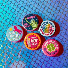 The Chappell Pin Pack is the perfect accessory addition! Five buttons celebrating your favorite artist's favorite artist (Chappell Roan!):   Pink Pony Club.  Good Luck Babe (But I Told You So!).  At Every Party We're The Party.  1-900-HOT-TO-GO.  United We Slay.   Colors may vary slightly. Each button is 1.25" in diameter. Approximately 7" x 5". Made in the United States. Hot To Go Chappell Roan, Good Luck Babe, Chapell Roan, Michigan Sticker, Pink Pony Club, Clothes Art, Dark Spirit, Birthday Gift Cards, Pony Club