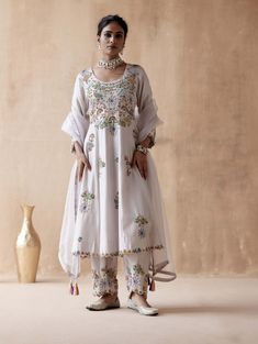 Editor's Note Presenting a sophisticated gray kurta adorned with intricate floral thread embroidery, elegantly highlighted with various embellishments. This chic ensemble is paired with pants, ... Luxury Party Wear Churidar With Intricate Embroidery, Luxury Festive Kurta With Tonal Embroidery, Luxury Straight Kurta Churidar With Floral Embroidery, Luxury Floral Embroidered Kurta For Party, Luxury Designer Churidar With Intricate Embroidery, Luxury Churidar With Intricate Embroidery For Formal Occasions, Luxury Festive Kurta With Intricate Embroidery, Luxury Floral Embroidered Kurta For Traditional Ceremonies, Luxury Elegant Kurta With Tonal Embroidery