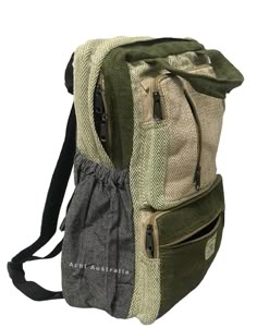 Our super sturdy hemp backpacks are designed for men and women, and have many compartments to store all your large and small bits and pieces. Featuring quality cotton lining and padding, our hemp backpacks have adjustable shoulder straps and will last you many years. Features:- *Ethically crafted in Nepal *100% Nepali grown hemp *Fully lined with woven cotton lining *Featuring a zip at the top to cover  * laptop sleeve and side pouches on each side *Loads of compartments; multi zip pockets and two side pouches. *Adjustable shoulder straps *Measuring approx Length 44cm x W: 36cm x D: 11 cm *Feedback: If for any reason you are not satisfied with your purchase please contact me before leaving negative or neutral feedback - I will do my best to rectify the situation. Thanks  Achi Australia Casual Hiking Bag With Multiple Pockets, Rectangular Cotton Backpack For Outdoor, Casual Green Backpack With Multiple Pockets, Rectangular Backpack With Pockets For Hiking, Rectangular Hiking Backpack With Pockets, Green Cotton Rectangular Backpack, Green Rectangular Cotton Backpack, Eco-friendly Green Standard Backpack, Eco-friendly Green Backpack For Daily Use