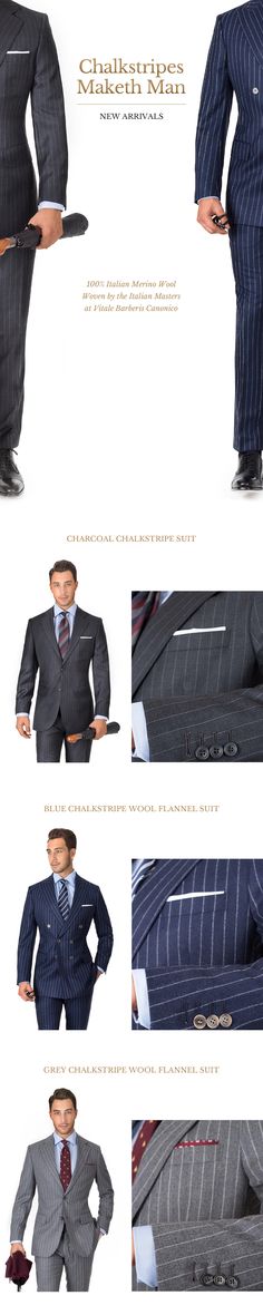 Chalkstripes Maketh Man: New suits for exciting style & lifestyle! #chalkstripe #suit #oliverwicks Custom Suit, Wardrobe, Fabric