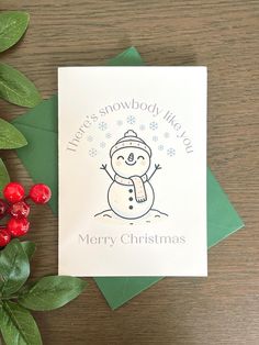 Send some warm holiday cheer with this adorable Christmas card! Featuring a cheerful snowman and the playful message "There's Snowbody Like You, Merry Christmas," this handmade card is the perfect way to show friends, family, or loved ones just how special they are. It's a festive and fun addition to any holiday greeting! Each card is thoughtfully designed and hand-cut, giving it a unique, personal touch for the holiday season. The inside is blank, leaving you plenty of space to write your own heartfelt message of holiday wishes and cheer. Product Details: Front Design: Snowman with the message "There's Snowbody Like You, Merry Christmas" Inside: Blank for your personal message Size: 19 cm length x 12.5 cm height Envelope: Includes a plain white envelope Packaging: Packaged in a clear, sea Homemade Christmas Cards For Your Mom, Merry Christmas Cards For Boyfriend, Cute Ways To Write Merry Christmas, Punny Christmas Card Ideas, Christmas Card Ideas For Grandparents, Snowman Cards Diy, Pointsetta Christmas Cards, Christmas Cards Handmade Snowman, Cute Christmas Card Ideas For Friends