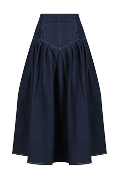 Denim Maxi Skirt Gathered Denim Skirt, Vintage Denim Maxi Skirt, Draped Maxi Skirt, Fall Skirts 2024, V Waist Skirt, Denim Circle Skirt, Vintage Clothing Pieces, Sew Maxi Skirt, Denim Tops Women