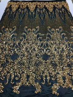 Tables Decorations, Dear Costume, Sequins Fabric, Night Gowns, Etsy Fabric, Sunflower Wallpaper, Gold Sequins, Sequin Fabric, Damask Pattern