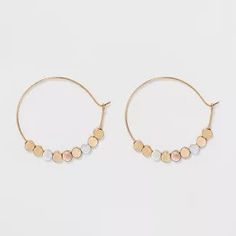 Brass beads Hoop Earrings - Universal Thread™ Gold #earrings #jewelry #affiliatelink Raw Stone Jewelry, Brass Hoop Earrings, Geode Earrings, Brass Beads, Statement Drop Earrings, Hoop Earring Sets, Beaded Hoop Earrings, Crystal Stud Earrings, Beaded Hoops