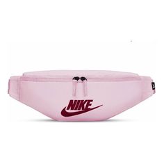 Nike sportswear heritage Waist Bag Unisex Pink BA5750-663 (Zipper/Belt Bag) Sporty Logo Bags For Streetwear, Sporty Outdoor Bag With Logo Patch, Casual Sports Bags With Logo, Casual Streetwear Bags With Logo Print, Sporty Bags With Logo Patch For Streetwear, Functional Pink Bags For Streetwear, Sporty Letter Print Bags For Sports, Sporty Letter Print Sports Bag, Casual Bags With Logo For Outdoor Activities