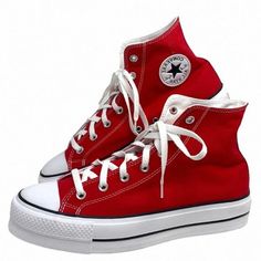 Converse Ctas Lift Platform High Top Men's Shoes Red Canvas Custom 171209c-Wrw Brand New With Box No Lid. 100% Authentic! Customized. Rise Above “Everyday” In These Platform Chucks. A High Sole Gets You Closer To The Clouds, While Ultra-Comfy Foam Helps You Feel Like You’re Walking On Them. Plus, Classic Canvas In Pairs-With-Anything Colors Keeps Your Style Grounded Like Only Chucks Could. Durable Canvas Upper For That Classic Chucks Look And Feel Eva Foam Has A Lightweight Feel Elevated Platfor Casual High-top Canvas Shoes With Red Sole, Streetwear Canvas Shoes With Red Sole, Red Low-top Canvas Shoes For Streetwear, Red Mid-top Canvas Shoes For Streetwear, Red Round Toe Casual Sneakers, Casual Red High-top Canvas Shoes, Red Casual Round Toe Sneakers, Casual Ankle-high Sneakers With Red Sole, University Red Sneakers With Vulcanized Sole