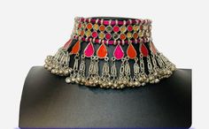 This listing is for choker  necklace in pink and blue . All design have 1 pc only. this can be wear on western wear like solid dresses and jeans top. This can be wear with sari and suites too. free shipping within usa. Trendy Pink Festival Choker, Multicolor Bollywood Choker For Party, Party Festivals Necklace With Mirror Work, Party Festival Necklace With Mirror Work, Festive Pink Necklace For Party, Festive Pink Party Necklace, Festive Multicolor Choker Necklaces, Festive Multicolor Choker Necklace, Pink Choker Jewelry For Festival