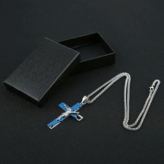 Stylish Holy Jesus Crucifixes Pendant Metal: Stainless Steel is robust and will not tarnish or rust easily, it is easy to maitain and ideal for long-lasting jewelry designs Chain: 22" + 2 inches chain extender. 3.0 mm Wide link chain Pendant size:6.7cm x 3.75cm / 2.6 in x 1.47 in Crucifix Bible Prayer Pendant Necklace 22+2" Chain Chain Necklace With Cross Pendant As A Gift, Metal Cross Necklace With Box Chain, Metal Crucifix Chain Necklace, Stainless Steel Crucifix Necklace With Adjustable Chain, Stainless Steel Cross Necklace With Chain As Gift, Metal Crucifix Necklace With Adjustable Chain, Gift Stainless Steel Cross Necklace With Chain, Metal Cross Pendant Chain Necklace As Gift, Metal Cross Pendant Chain Necklace For Gift