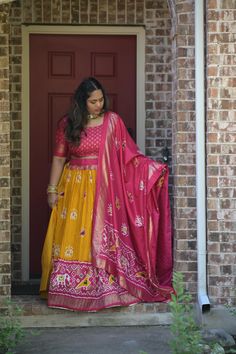 Elevate your ethnic wardrobe with our exquisite Dola Silk Lehenga. This luxurious ensemble combines the rich texture of Dola silk with the timeless beauty of Kalamkari art, making it perfect for festive occasion and wedding Blouse will have 3 to 5 inches of extra allowance Model is wearing size XL or 42 size. Disclaimer:The actual color may vary slightly due to different screen calibration.Since this product is handwoven, there might be slight irregularities and unevenness in the weave, pattern or selvedge. But isn't it wonderful that nobody else will ever own this beauty, handcrafted just for you Festive Slub Silk Sharara With Pallu, Slub Silk Sets With Dori Work For Wedding, Bollywood Style Slub Silk Salwar Kameez With Pallu, Navratri Slub Silk Sets With Dori Work, Festive Slub Silk Traditional Wear With Dupatta, Slub Silk Wedding Sets With Dori Work, Anarkali Slub Silk Choli For Festivals, Navratri Silk Palazzo Set With Traditional Drape, Navratri Slub Silk Traditional Wear With Dupatta