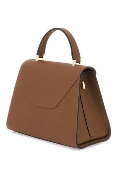 VALEXTRA Iside Medium Top Handle Bag - Brown | Editorialist Luxury Box Bag With Round Handle For Shopping, Leather Flap Bag With Round Handle, Leather Flap Bag With Top Carry Handle, Brown Saffiano Leather Bags With Handles, High-end Brown Top Handle Box Bag, Designer Brown Flap Bag With Top Handle, Designer Tan Flap Bag With Top Handle, Designer Tan Top Handle Flap Bag, Brown Saffiano Leather Satchel With Top Handle