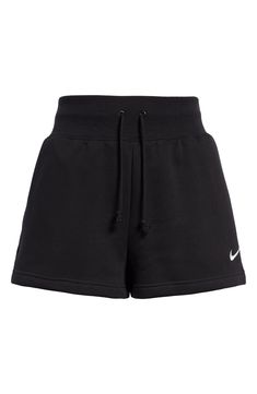 Cute Sweat Shorts, Nike Fleece Shorts, Black Long Shorts, Cute Shorts Outfits, Sweat Shorts Outfit, Nike Phoenix Fleece, Nike Sweatshorts, Black Sweat Shorts, Nike Sweat Shorts