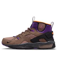 The Nike ACG Air Mowabb 'Trail End Brown' is a modern take on the classic outdoor sneaker designed by Tinker Hatfield. It features a unique combination of brown and violet colors, a high-quality upper and a comfortable inner boot. The rubber sole and elastic tongue make it easy to slip on and off, while the soft foam midsole provides an exceptional outdoor walking experience. This sneaker is perfect for outdoor activities such as hiking and camping, and its timeless design is sure to make a statement. Inspired by the original 1991 ACG model, the Nike ACG Air Mowabb 'Trail End Brown' is the perfect blend of classic and modern style. (SNKR/Unisex) Urban Outdoor Basketball Shoes, Nike Breathable Outdoor Basketball Shoes, Nike Outdoor Breathable Basketball Shoes, Nike Mid-top Sneakers For Outdoor, Nike Sporty High-top Sneakers For Outdoor Activities, Nike Brown Basketball Shoes For Streetwear, Nike High-top Sneakers For Outdoor Activities, Nike Sporty Outdoor Basketball Shoes, Sporty Nike Basketball Shoes For Outdoor