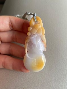 🌈 Lucky Gourd Jadeite Jade Pendant, Brownish Yellow & Light Green 🌷 Untreated Natural Jadeite/ Grade A Jade 🌷 Certified : YES 🌷 Jade from Myanmar/ Burma 🌷 100% handmade carving 🌷 Dimensions : 62.6 x 25.3 x 14 mm 🌷 Color : Brownish Yellow & Light Green 🌷 Free standard shipping from Hong Kong with tracking included 🌷 Take approximately 7-21 days to arrive worldwide ❤️ In Chinese Culture:  Young people wear jade pendant will have a prosperous life, attracts good luck and friendship  Old pe Brownish Yellow, Chinese Jewelry, Jade Bangle, Jade Necklace, Good Marriage, Necklace Green, Jade Ring, Jade Bracelet, Gemstones Jewelry